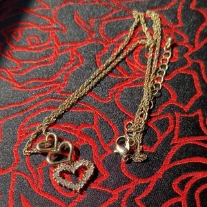 Gold Toned Heart Pendant Necklace